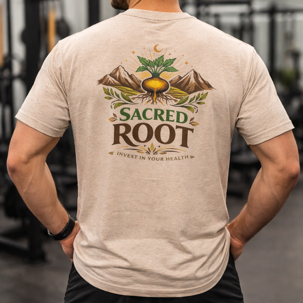 Sacred Root Logo Tee - Oversized Sand