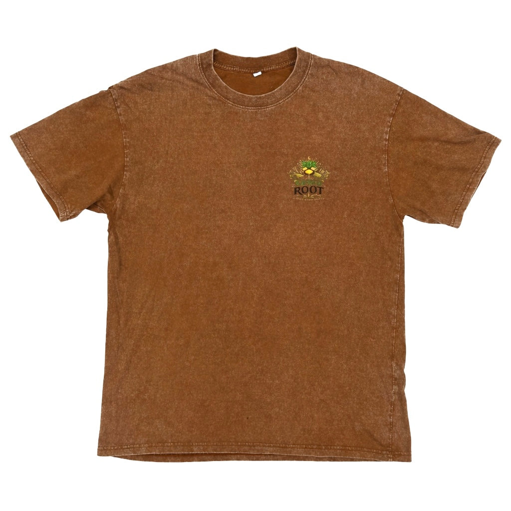 Sacred Root Logo Tee - Oversized Brown