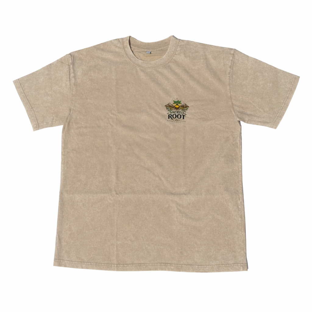 Sacred Root Logo Tee - Oversized Sand